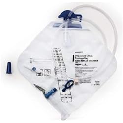 McKesson 37-2802 Disposable Urinary Drainage Bag with Anti-Reflux Chamber, 2000 Ml