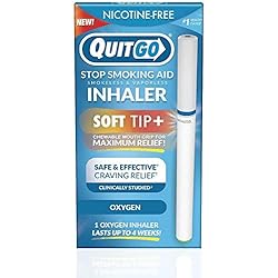 Stop Smoking, Smokeless Inhaler with Soft Tip Chewable Mouth Grip for Maximum Relief, Oral Fixation Support, Clinically Studied, Oxygen Inhaler Quit Smoking Aid Oxygen Inhaler, 1 Pack