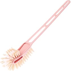Colorido Cleaning Brush,Practical Convenient Double-sided Long Handle Toilet Brush Bathroom Scrubber Home Hotel Cleaning Tool for bathroom Pink