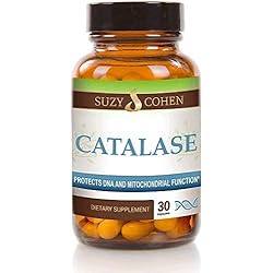 Suzy Cohen Catalase 12,500 Catu Dietary Supplement, Liver Enzyme, Neutralize Hydrogen Peroxide, Supports Healthy Skin, Hair, Blood, Cholesterol, 30 DR Caps