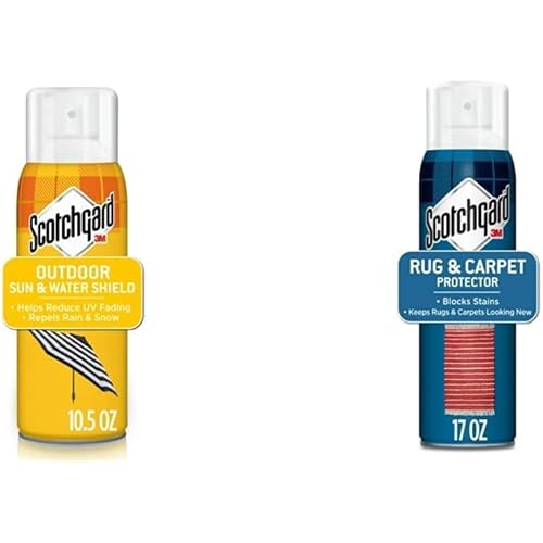 Scotchgard Sun and Water Shield, Repels Water, 10.5 Ounces and Rug & Carpet Protector, 17 Ounces, Blocks Stains, Makes Cleanup Easier