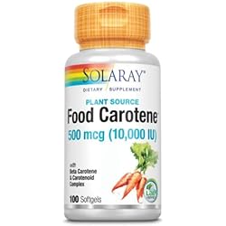 Solaray Food Carotene Capsules, 10000IU, 100 Count