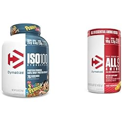 Dymatize ISO100 Hydrolyzed Protein Powder, 25g of 100% Whey Isolate Protein, Fruity Pebbles, 5 Pound Dymatize All9 Amino, Full Spectrum Essential Amino Acids, Fruit Fusion Rush, 30 Servings
