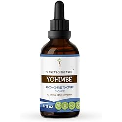 Yohimbe Tincture Alcohol-Free Extract, High-Potency Herbal Drops, Tincture Made from Wildcrafted Yohimbe Pausinystalia yohimbe Dried Bark 4 oz