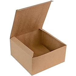 Brown Kraft Gift Box With Carboard Insert For Reinforcement Great for All Occasions Boxes for Gifts, Cupcake Box, Cake Box, Craft Box 8"x8"x4", 10 Pack