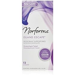 Norforms Feminine Deodorant Suppositories Island Escape 12-Count by Norforms