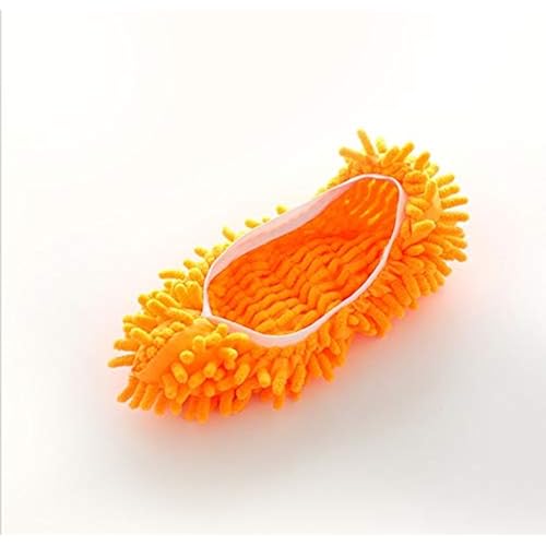 mumisuto Mop Slippers Shoes,1Pc Mop Shoes Cover Multi Function Duster Mop Slippers Shoes Cover Washable Reusable Mop Slippers Floor Cleaning Shoes for Bathroom Office Kitchen Orange