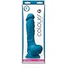 Colours Pleasures Dong 7" Non-Vibrating Silicone Suction-Cup Blue