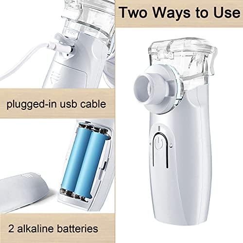Handheld Nebulizer Steam Inhalers, MAYLUCK Mini Nebulizer Portable Nebulizer for Kids, Steam Inhaler Vaporizer Two Working Modes for Better Atomization