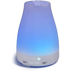 Homeweeks Diffusers, 100ml Colorful Essential Oil Diffuser with Adjustable Mist Mode,Auto Off Aroma Diffuser for BedroomOfficeTrip 100 ML 1 Pack