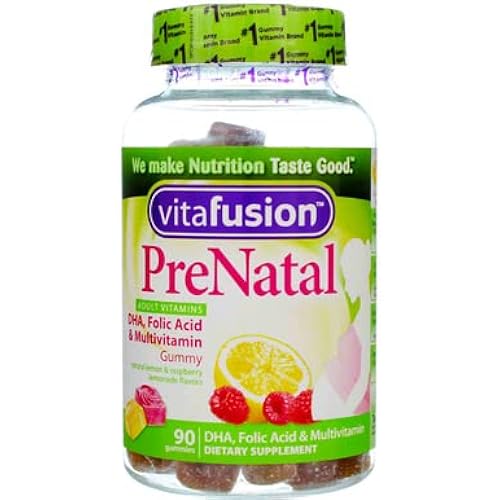 Vitafusion PreNatal Dietary Supplement, Lemon & Raspberry Lemonade Flavors 90 ea Pack of 5