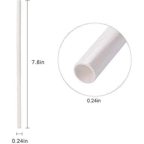 Dye-Free Paper Straws,Plasticless 350 Count Biodegradable Straws,7 34 inches Eco-friendly Straw Made from White Kraft