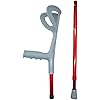 Lightweight Foldable Forearm Crutch, Aluminum Walking Stick,Height Adjustable, Ergonomic Handle with Comfortable Grip 2ZG-0IGM Red