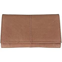 EA Carey Tan Leather Full Size Snap Tobacco Pouch Holds 2 oz Pipe Tobacco