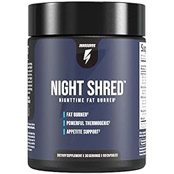 Inno Supps Night Shred - Night Time Fat Burner and Natural Sleep Support - Appetite Suppressant and Weight Loss Support 60 Vegetarian Capsules