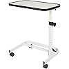 UNLICON Medical Adjustable Overbed Bedside Table with Wheels Serve Meals, Use LaptopComputer, Writing - Over Bed Table Great for Elderly, Hospital Patients, Home Care