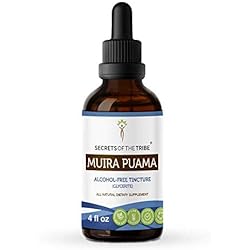 Secrets of the Tribe Muira Puama Tincture Alcohol-Free Liquid Extract, Muira Puama Ptychopetalum Olacoides Dried Bark 4 FL OZ
