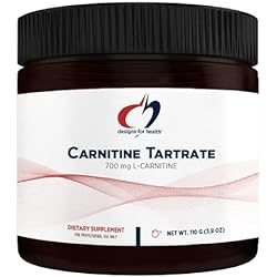 Designs for Health Carnitine Tartrate Powder - 700mg L-Carnitine Tartrate Supplement - Pleasant, Tart-Tasting Powdered Carnitine Drink Mix - Non-GMO Vegetarian 100 Servings 100g