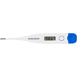 McKesson Digital Thermometer Kit, Oral - 30-Sec Reading, Recall Memory, Fever Alarm - Includes Handheld Thermometer, Battery, Probe Sheaths, Case, Manual, 1 Count
