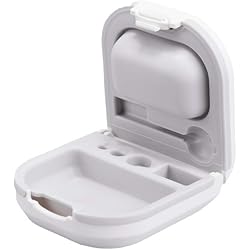 Hearing Aid Case Small Hard Portable Storage Protective Box for BTE ITE RIC White