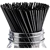500 COUNT] HARVEST PACK 5" Black Compostable Plasticless PLA Disposable Stirrer Cocktail Straw For Cold Drinks, BPA Free