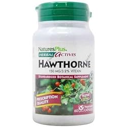NaturesPlus Herbal Actives Hawthorne 150 mg - 60 Vegetarian Capsules - Supports Heart Health - Gluten Free - 60 Servings