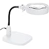 TMANGO 10X Magnifying Glass with Bright LED Light - Extra Large 4.8 Inch Lens Magnifying Lamp & Sturdy Base - Desktop Magnifier Light Stand for Close-up Work, Reading, Hobbies, Crafts, Reading, Sewing
