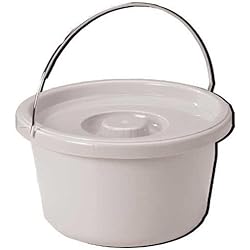 Drive Medical Commode Pail with Lid 7.5 Quart Gray, 2.38 Pound