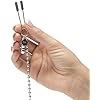 Fifty Shades of Grey at My Mercy Nipple Clamps - 27g Weighted Nipples Clamps with Chain - Silicone Covered Tips for Nipple Stimulation - Includes Satin Bag - Silver