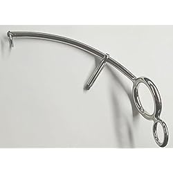 Hell's Couture, Surgical Steel Anal Hook with Attached Cock Ring, Male Jock Lock with Interchangeable Ball