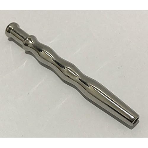 Hell's Couture, Surgical Steel Male Fetish Muse Sounding Penis Wand, Ribbed and Hollow Design