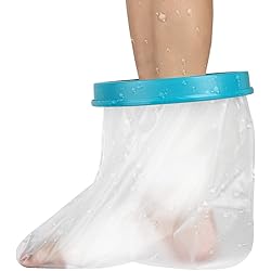 Waterproof Foot Cast Wound Cover Protector for Shower Bath, Watertight Cast Bag Covers for Broken Surgery Foot, Wound and Burns - Reusable [Upgrade]