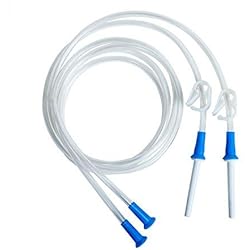 HealthAndYogaTM Replacement Enema Tubing – Super Economical, Hygienic, Medical Grade PVC - 1.5 Meter with Slide Clamp and Nozzle - Compatible with Most Kits 2 Set