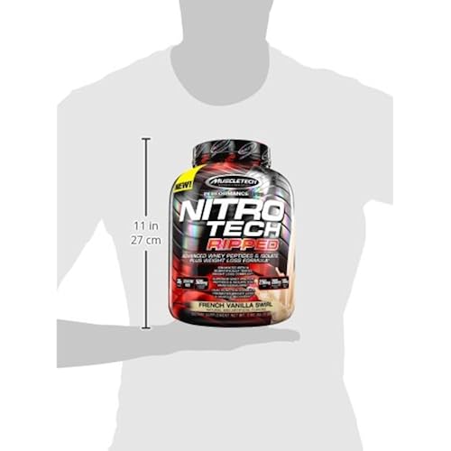 Protein Powder for Weight Loss | MuscleTech Nitro-Tech Ripped | Lean Whey Protein Powder | Whey Protein Isolate | Weight Loss Protein Powder for Women & Men | Vanilla, 4 lbs 42 Servings