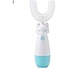 Electric Toothbrush with U-Shaped Toothbrush, Whitening Massage Toothbrush, Electric Toothbrush Eco-Friendly Cartoon Pattern ABS Ultrasonic Electric Mini Baby Toothbrush for Home - Yellow