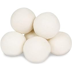 Wool Dryer Balls - Smart Sheep 6-Pack - XL Premium Natural Fabric Softener Award-Winning - Wool Balls Replaces Dryer Sheets - Wool Balls for Dryer - Laundry Balls for Dryer