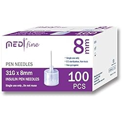 MedtFine Insulin Pen Needles 31G 8mm 100pcs