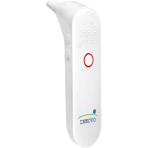 Innovo 2021 Newly Release Medical Ear Thermometer Digital Fever Termometro with Disposable Probes, Off-White