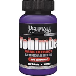 Ultimate Nutrition Yohimbe Bark Extract Tablets, Standardized, 800 mg, 100-Count Bottles