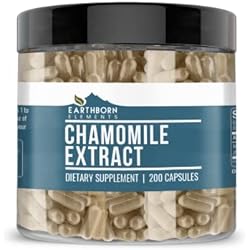 Earthborn Elements Chamomile Extract 200 Capsules, Pure & Undiluted, No Additives
