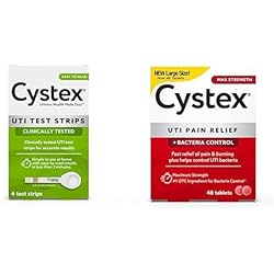 Cystex Urinary Tract Infection UTI Test Strips Pain Relief: 4 Test Strips & 48 Capsules Pain Relief Medicine