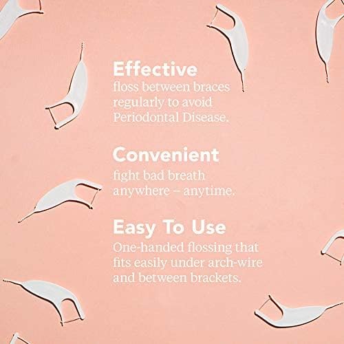Platypus Orthodontic Flossers for Braces | Ortho Picks for Adults & Kids | Fits Under Arch Wire | Non-Damaging | Encourage Flossing Habits | Floss Teeth in Under Two Minutes 40 Count Pack of 1