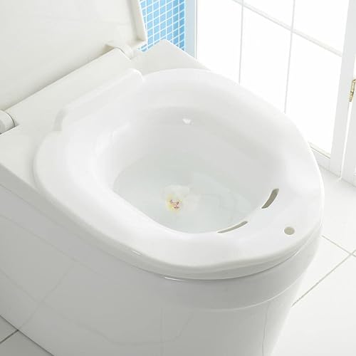 LoveinDIY Bath On Toilet Hip Soaking Bath Hemorrhoidal for Women, White