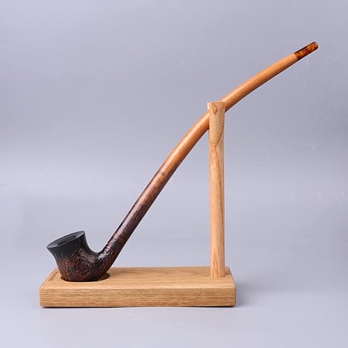 MUXIANG Wooden Pipe Stand Rack Holder for 1 Churchwarden Tobacco Smoking Pipe-Handmade from Solid Wood- Special for long Pipe FA0100