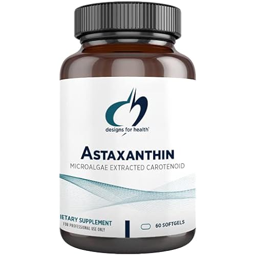 Designs for Health Astaxanthin - Microalgae Haematococcus Pluvialis Extracted Carotenoid Antioxidant Supplement - Support for Cardiovascular, GI, Skin Eye Health 60 Softgels