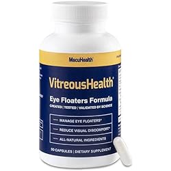 VitreousHealth by Macuhealth - Evidence Based Eye Supplement for Floaters - Eye Supplements for Adults - 90 Eye Vitamin Capsules - Reduce Eye Floater Symptoms - 3 Month Supply