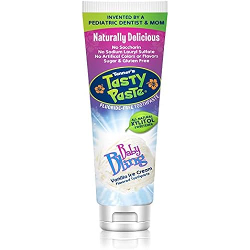 Tanner's Tasty Paste Baby Bling - Anticavity Fluoride-Free Children’s ToothpasteGreat Tasting, Safe, and Effective Vanilla Flavored Toothpaste for Kids 4.2 oz.