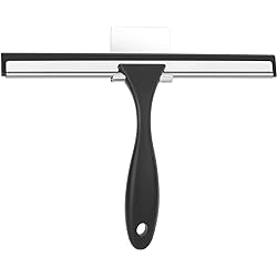 SetSail Shower Squeegee for Glass Door Stainless Steel Window Squeegee All-Purpose Heavy-Duty Bathroom Squeegee for Shower Glass Door and Tile Cleaning Non-Slip Handle 10 Inches