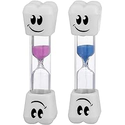 Rhode Island Novelty Smile Tooth 2 Minute Sand Timer Assorted Colors 2 Pack
