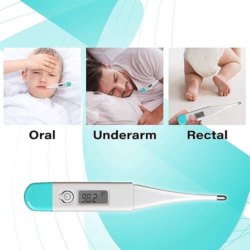 Facelake FT82 Digital Oral Thermometer for Oral, Armpit or Rectal Temperature, Waterproof